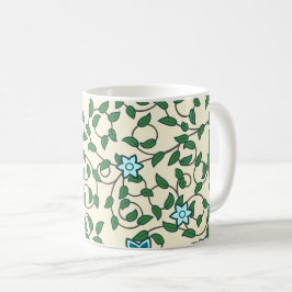 Caneca De Café Seamless floral pattern on beige background
