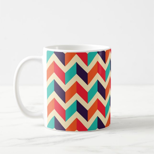 Caneca De Café Seamless geometric pattern with zigzags background (Esquerda)