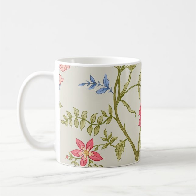 Caneca De Café Seamless pattern with stylized ornamental flowers  (Esquerda)