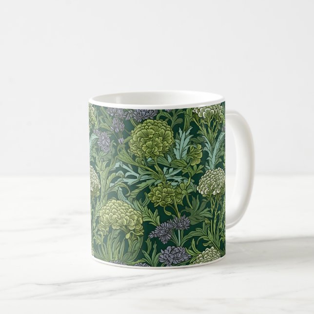 Caneca De Café Seamless William Morris style floral pattern (Frente Esquerda)