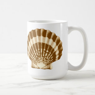 Caneca De Café Seashell - castanho e bege