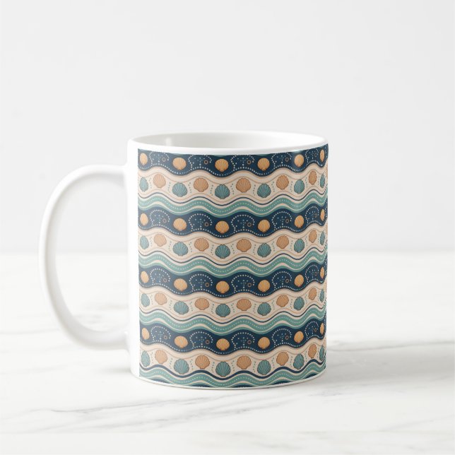 Caneca De Café Seashell Pattern Coffee Mug (Esquerda)