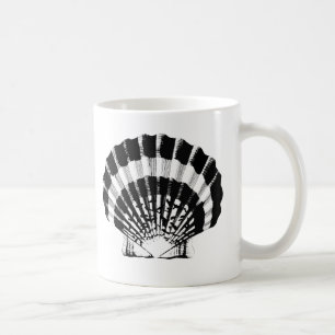 Caneca De Café Seashell - preto e branco