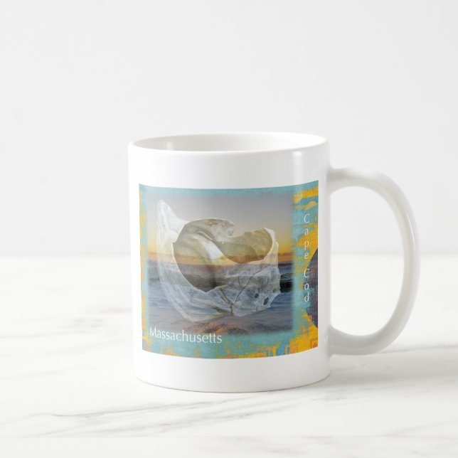 Caneca De Café Seashell & Surf - Cape Cod Massachusetts (Direita)