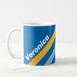 Caneca De Café Seaside Stripes with Name