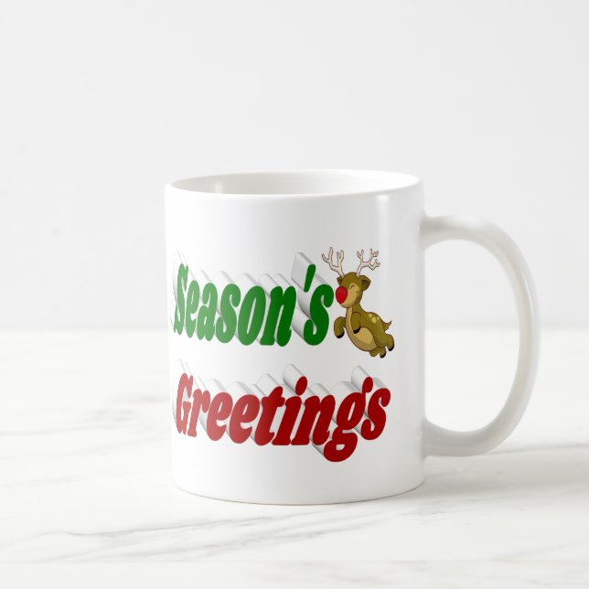 Caneca De Café Seasons saúda Reindee tipografia de Natal (Direita)