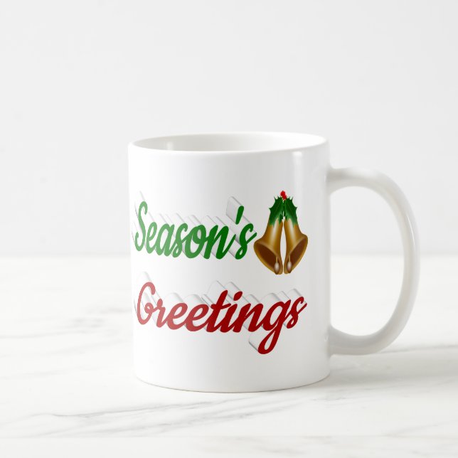 Caneca De Café Seasons Saudações Belos Escritos de Natal (Direita)