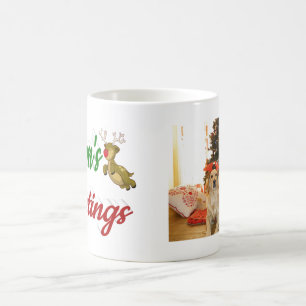 Caneca De Café Seasons Saudações Reindeer Foto de Natal