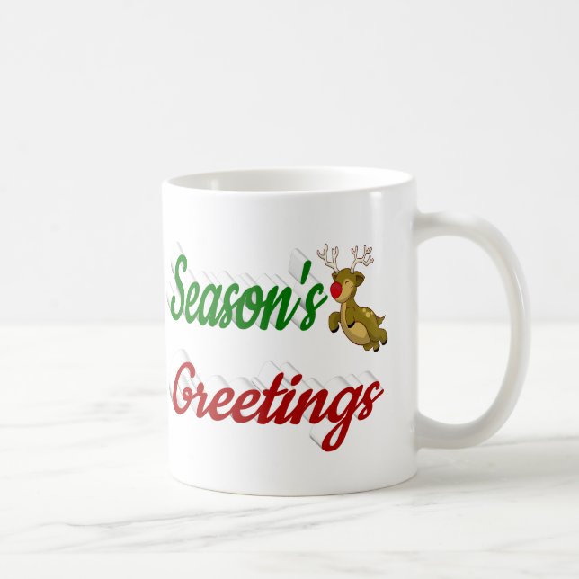Caneca De Café Seasons Saudações Reindeer Semana de Natal (Direita)