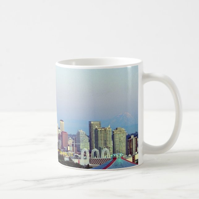 Caneca De Café Seattle com o Monte Rainier, estado de Washington, (Direita)