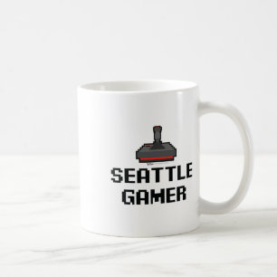 Caneca De Café Seattle Gamer cidade de 8 bits 1
