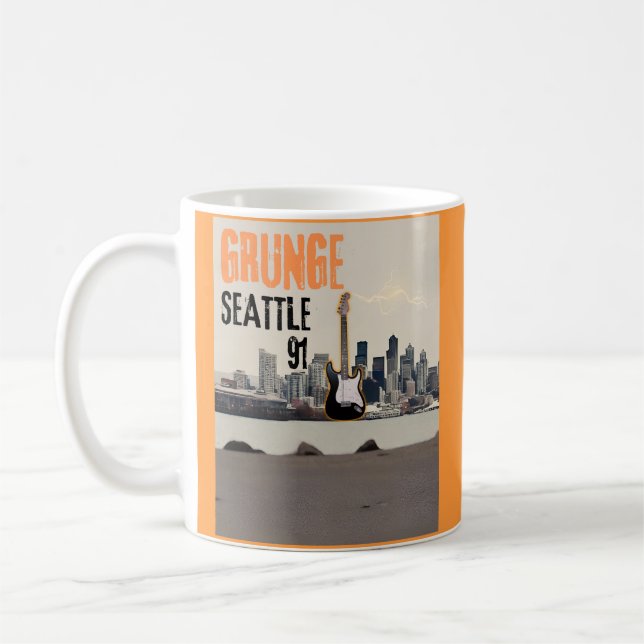 Caneca De Café Seattle Grunge 1991 Music Vibe (Esquerda)