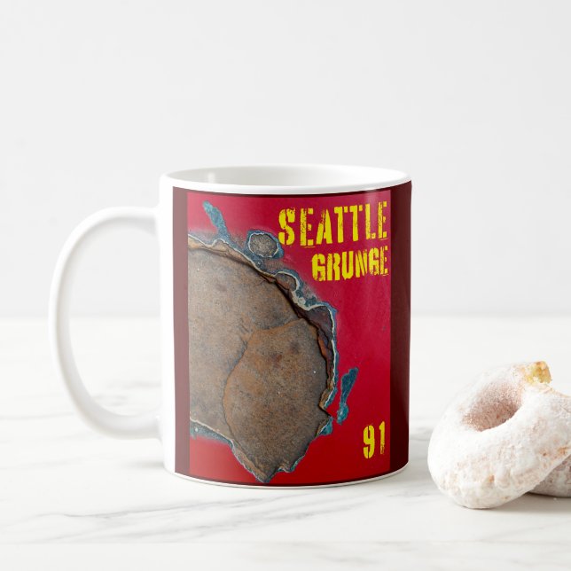 Caneca De Café Seattle Grunge Music 1991 (Com Donut)