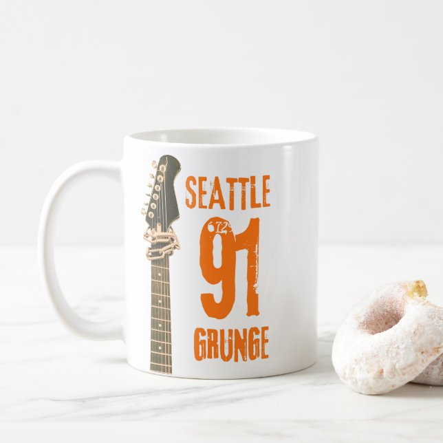 Caneca De Café Seattle Grunge Music 1991 (Com Donut)