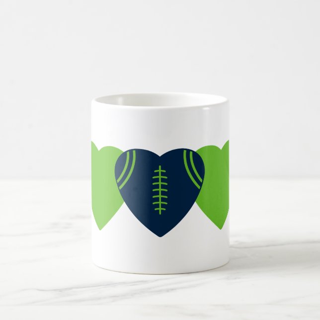 Caneca De Café Seattle Seahawks Futebol Heart Design (Centro)