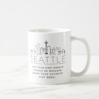 Seattle Stylized Skyline | Slogan Personalizado