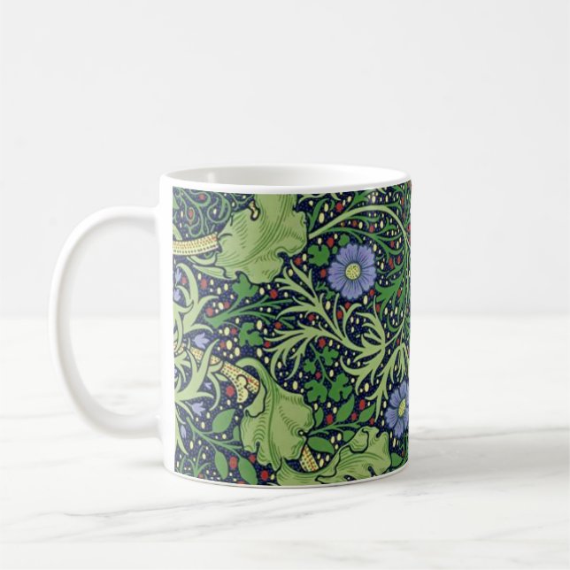 Caneca De Café Seaweed art nouveau design by William Morris (Esquerda)