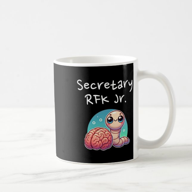Caneca De Café Secretário Funny Brain Worm Rfk Jr.  (Direita)
