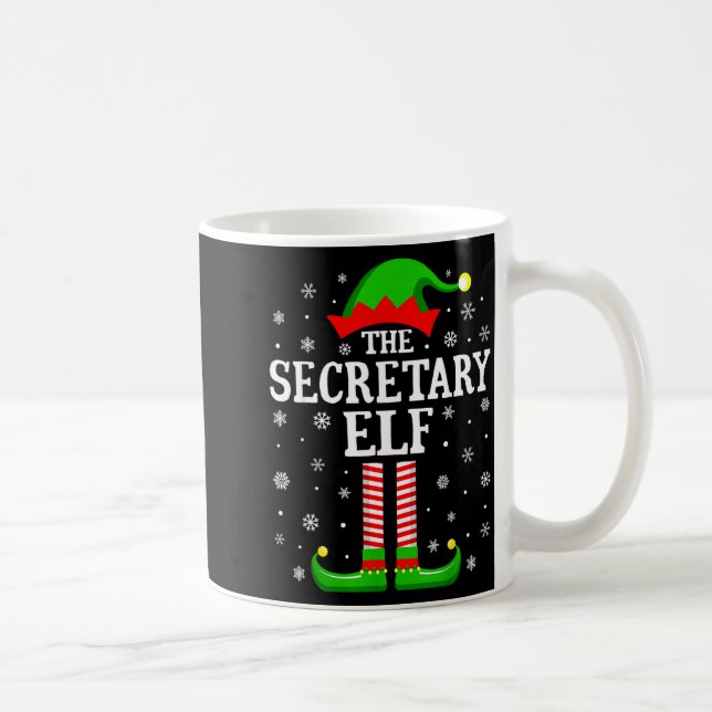 Caneca De Café Secretary Elf Funny Christmas Family Matching  (Direita)