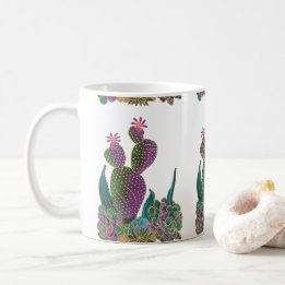 Caneca De Café Sedona Cactus Flower Tiled design Mug