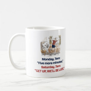 Caneca De Café Segunda-feira Cinco Minutos Adicionais Sábado Corr