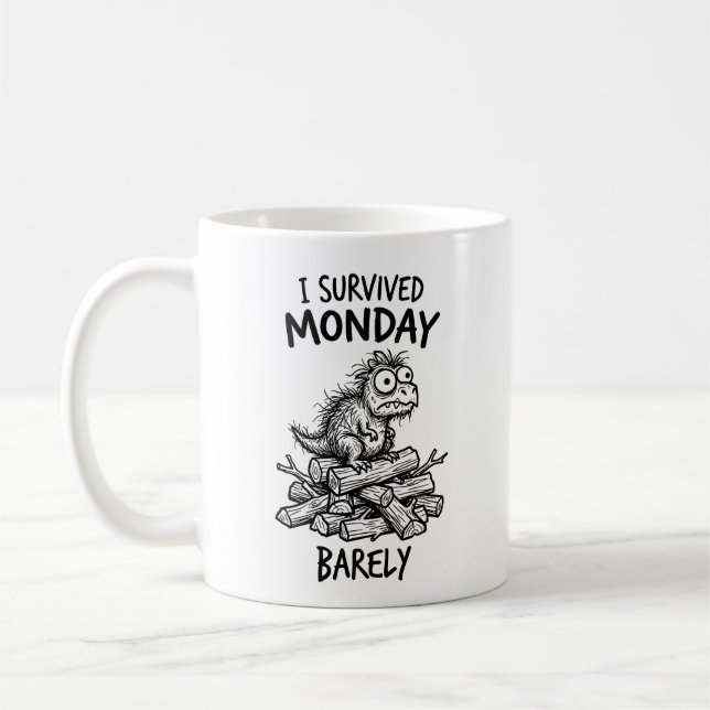 Caneca De Café Segunda-feira Clássica Sobrevivência Matinal (Esquerda)