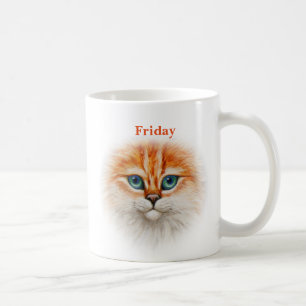 Caneca De Café Segunda-feira Sexta-feira Gatinho feliz Gatinho