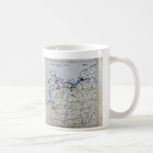 Caneca De Café Segunda guerra mundial dia D mapa 6 de junho de (Direita)