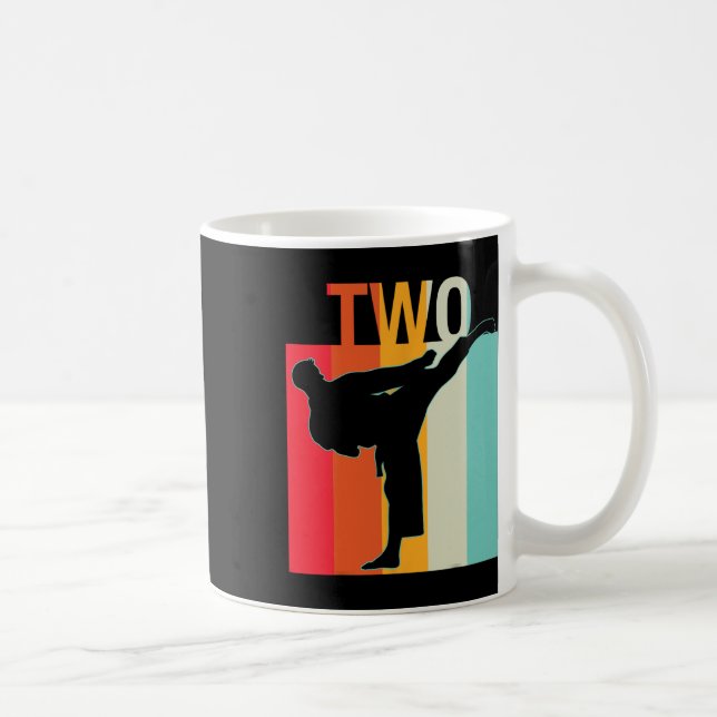 Caneca De Café segundo aniversário dotado de Karate Retro Taekwon (Direita)