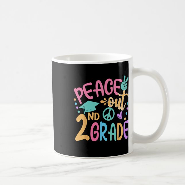 Caneca De Café Segundo Peace Out Grade Bye Bye School Hello Summe (Direita)