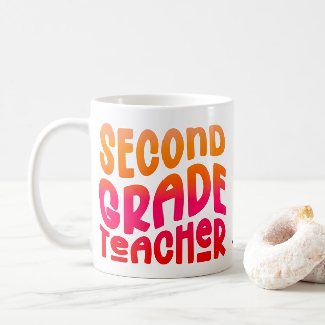 Caneca De Café segundo Professor Red Orange Ombro (Com Donut)