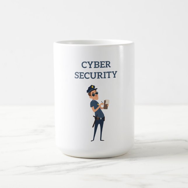 Caneca De Café Segurança cibernética: o policial Legal sobre patr (Centro)