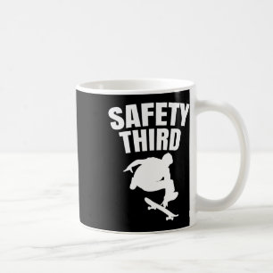 Caneca De Café Segurança em Terceiro Lugar Skate Funny 1