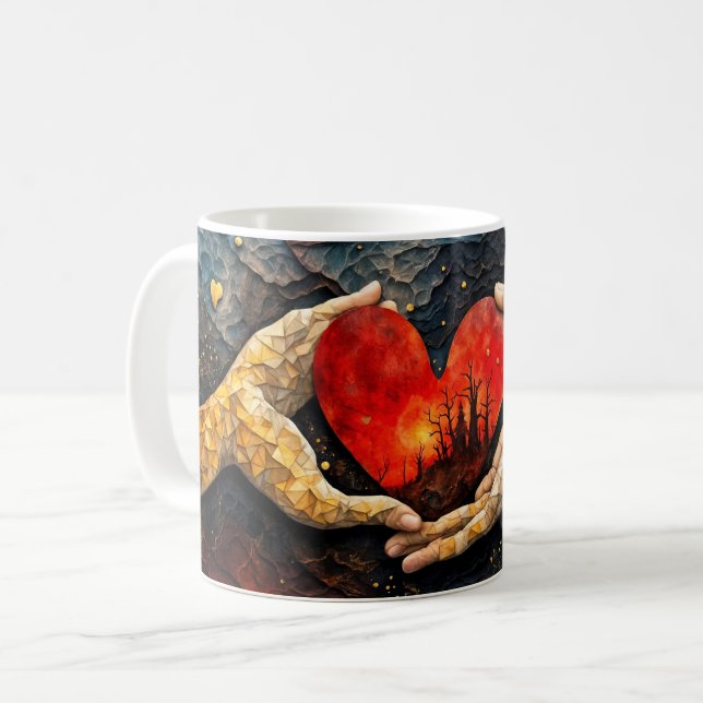 Caneca De Café Segure no meu coração (Frente Esquerda)
