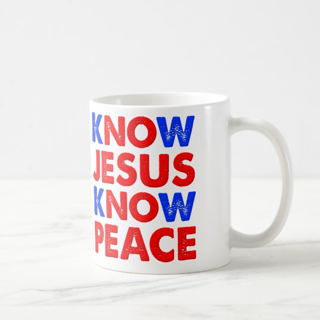 Caneca De Café Sei que Jesus conhece a paz, Christian Mug (Direita)