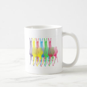 Caneca De Café seis Lamas em seis cores do lama