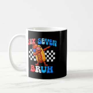 Caneca De Café Seis Sete 67 Bruh 6 7 Meme Hotdog Dabbing 4 de Jul