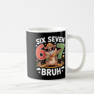 Caneca De Café Seis Sete 67 Cara Dia da Marmota Dabbing Engraçado