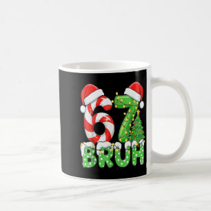 Caneca De Café Seis Sete 67 Engraçado Papai Noel Bruh Natal Meme 