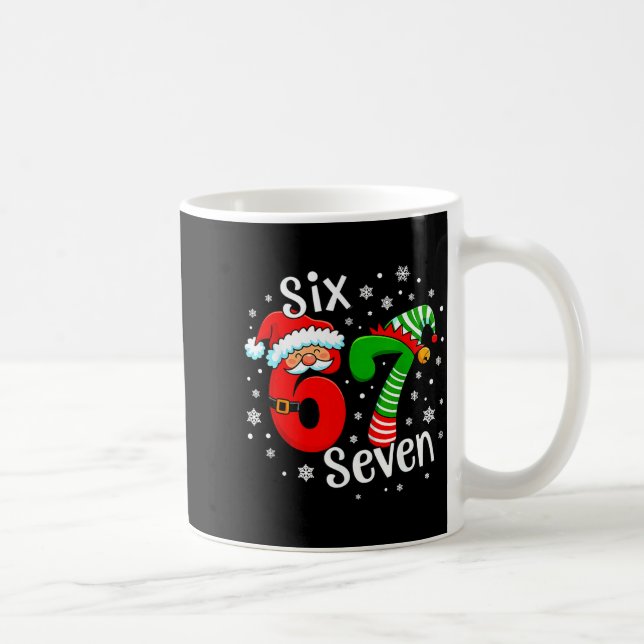 Caneca De Café Seis Sete 67 Meme 6 7 Elfo Papai Noel Natal  (Direita)