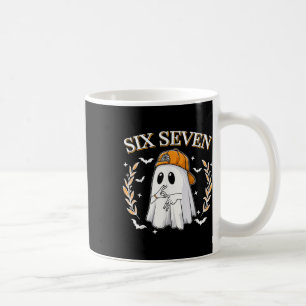 Caneca De Café Seis Sete 67 Meme Engraçado Fantasma Halloween 6 7
