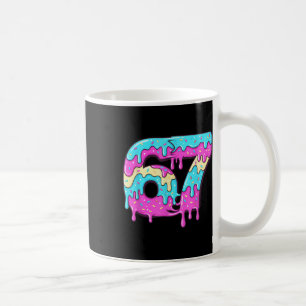 Caneca De Café Seis Sete 67 Meme Gotejante Número 67 Sorvete