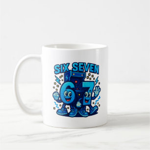 Caneca De Café Seis Sete Arte de Personagem de Número de Desenho 