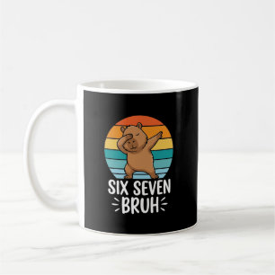 Caneca De Café Seis Sete Bruh 67 Capivara Engraçado Vintage Meme