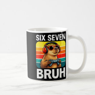 Caneca De Café Seis Sete Bruh Capivara Retro Vintage Engraçado 67