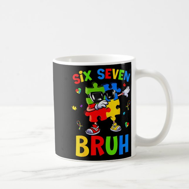Caneca De Café Seis sete bruh quebra-cabeça de conscientização so (Direita)