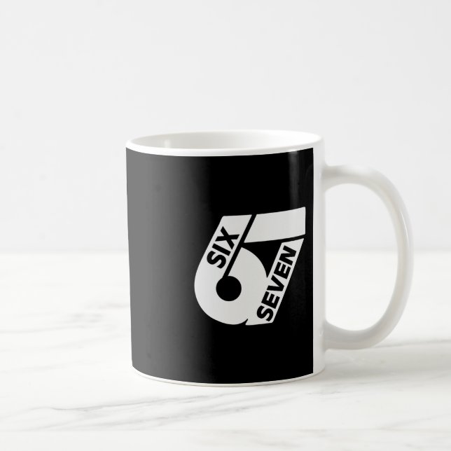 Caneca De Café Seis Sete Cool Meme 67 Número Divertido  (Direita)