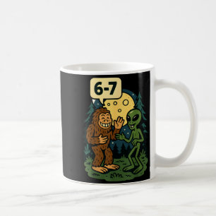 Caneca De Café Seis Sete Divertido Pé Grande E Alien 67 Meme Vira