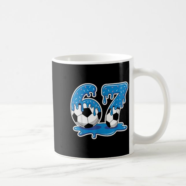 Caneca De Café Seis Sete Futebol Sorvete Gotejamento Design Engra (Direita)