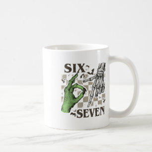 Caneca De Café Seis Sete Sinal de Mão de Esqueleto Meme Dia das B